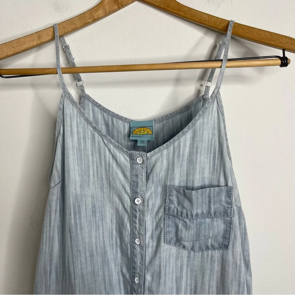 C&C California Surf Wash Chambray Romper Size S